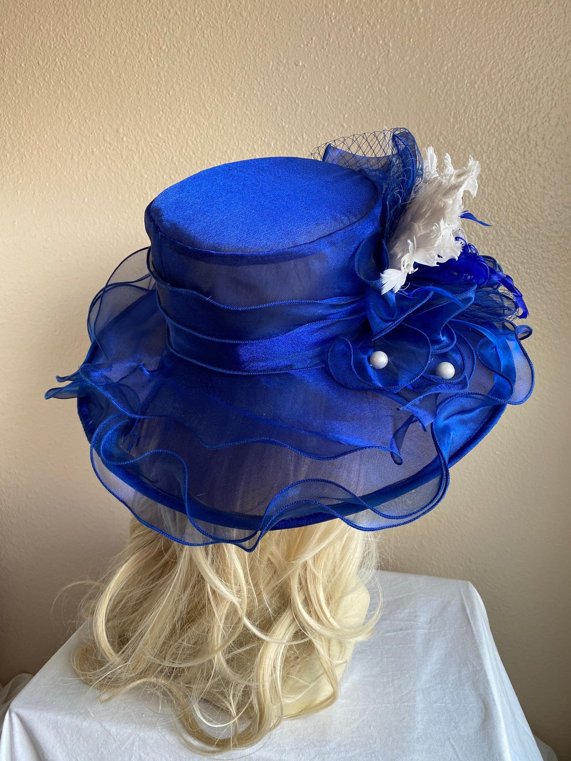 Royal Blue Kentucky Derby Hat Etsy