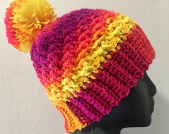 RTS: Sunstone Textured Beanie; Crochet Beanie