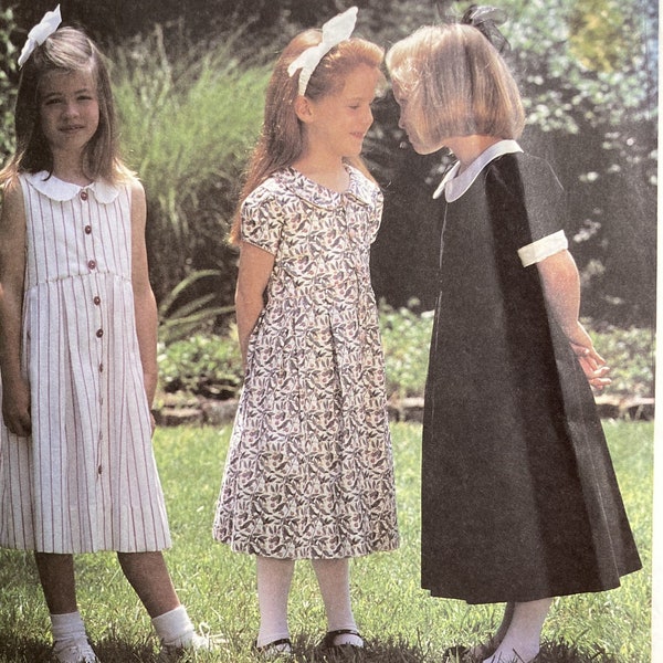 Raised Waistline Dress Pattern Girls Size 14 - 16 The Children's Corner #214 "Emily" Vintage