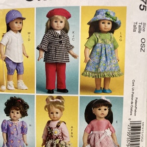 18" Doll Clothes Pattern Coat Hat Jumper Pants Dress Knickers Top McCall's Crafts MP475