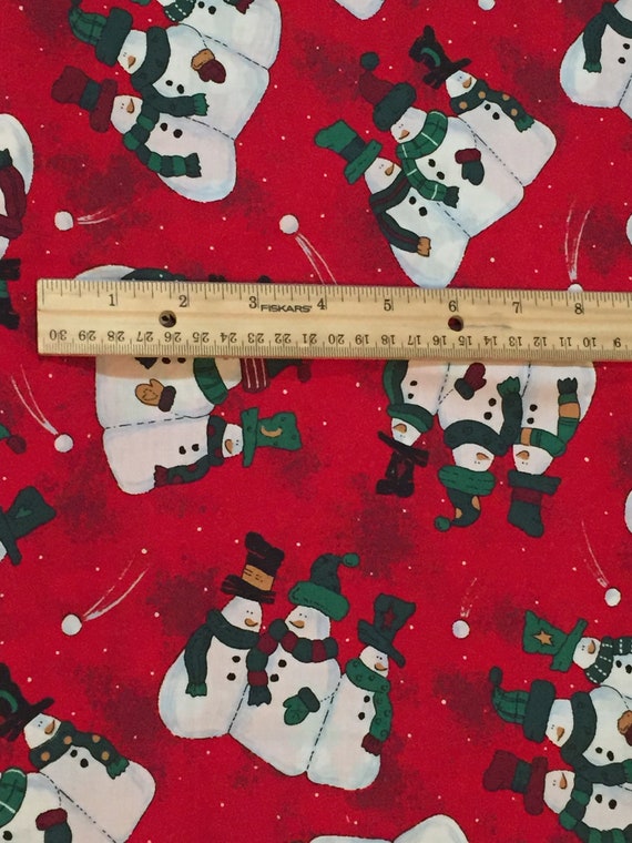 SNOWMEN SCARVES HATS SNOW MAN COTTON FABRIC BTHY