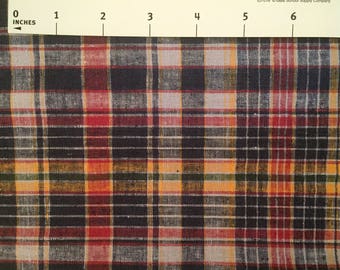 Blue Red Yellow Plaid Shirt Fabric