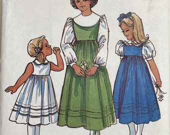 Youth Girls' Jumper Pattern Sundress Blouse The Children's Corner Pattern #77 Vintage