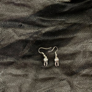 Teeth Earrings , Halloween Jewelry , Hypoallergenic Hooks , Spooky Earrings , Dangle Earrings ,