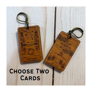 Wooden Tarot Card Earrings-Major Arcana