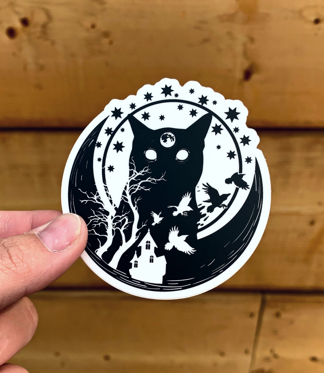 Mystic Cat Vinyl Sticker: Gothic Laptop Decal - Etsy