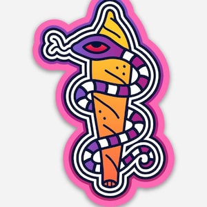 Snake “Bud” Sticker| Vinyl Sticker| Waterproof Sticker| Laptop Sticker| Water Bottle Sticker| Die-Cut Sticker|