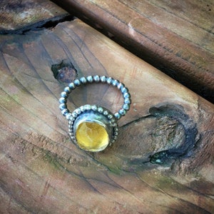 Citrine and sterling silver ring