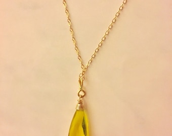 Lemon quartz pendant necklace