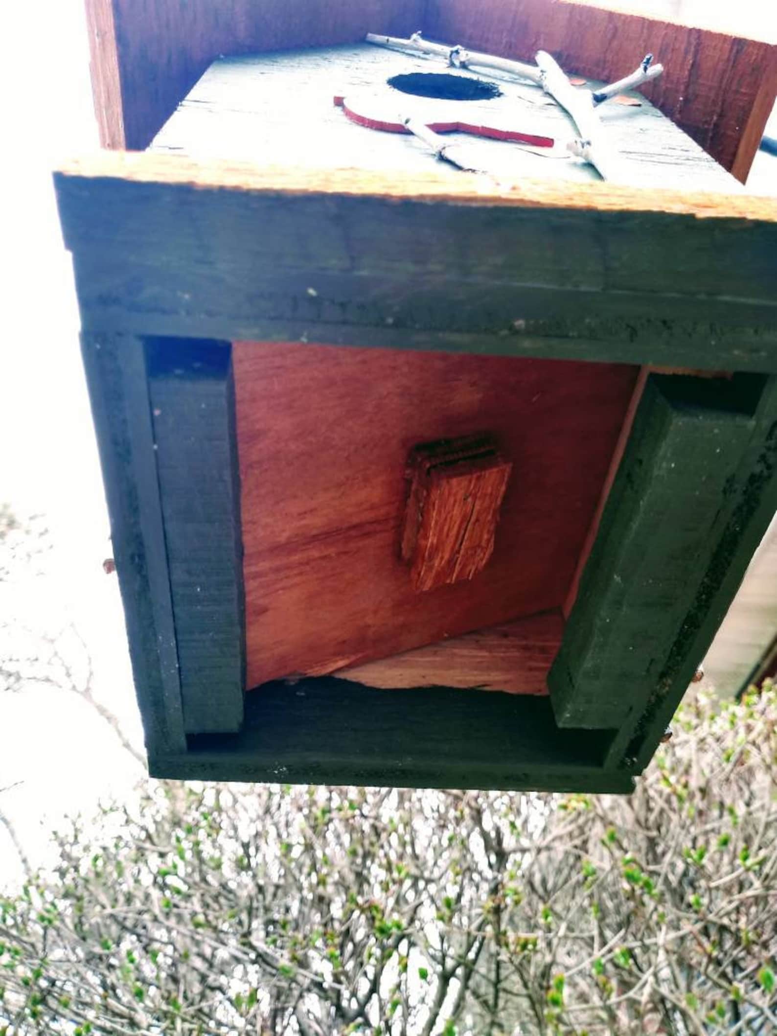 Handmade wood birdhouse with hand painted cardinal and birch | Etsy