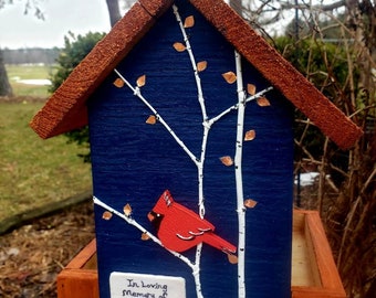 Personalization on birdfeeder or birdhouse.