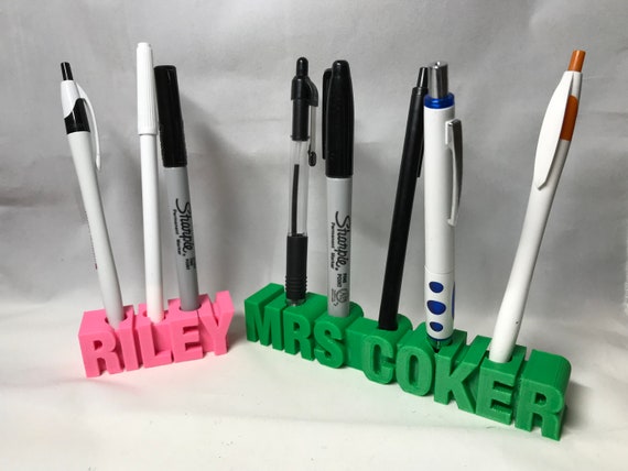 Personalized Pen Holder Desktop Pen Holder Teacher Gift Etsy