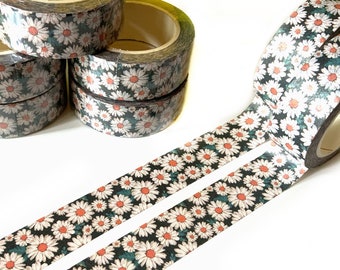 10m Daisy washi tape, Flower washi tape, Journaling supplies, Garden planner, Scrapbooking supplies, Craft card making, Bullet journal