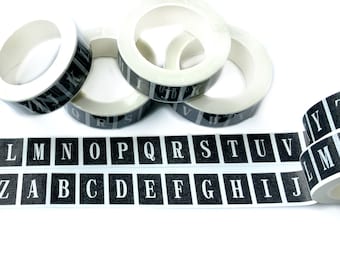 ABC alphabet washi tape,  Calligraphy A to Z,  Letters wording for craft, Organising and notebooks, Bullet journal, diaries and Scrapbooking