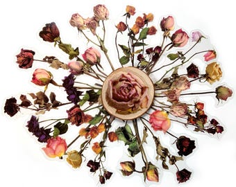 Large size flower stickers, 10, 20 or 40pcs packs, Antique roses transparent background, Scrapbook supplies decor, Bullet journaling