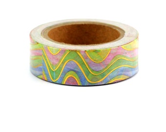 Rainbow marble washi tape, gold foil washi, Journaling supplies, Garden planner, Scrapbooking supplies, Bullet journal