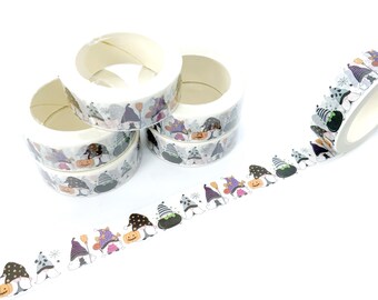 Halloween gnome washi tape, Pumpkin decor, Bullet journal craft supply, Scrapbooking supplies, Fairy decor, Festive holidays decor