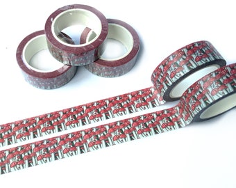 Mushroom washi tape, Mini Fairy toadstool washi tape, Scrapbook supplies, Bullet journal supplies, Fall autumn decor, Woodland forest theme