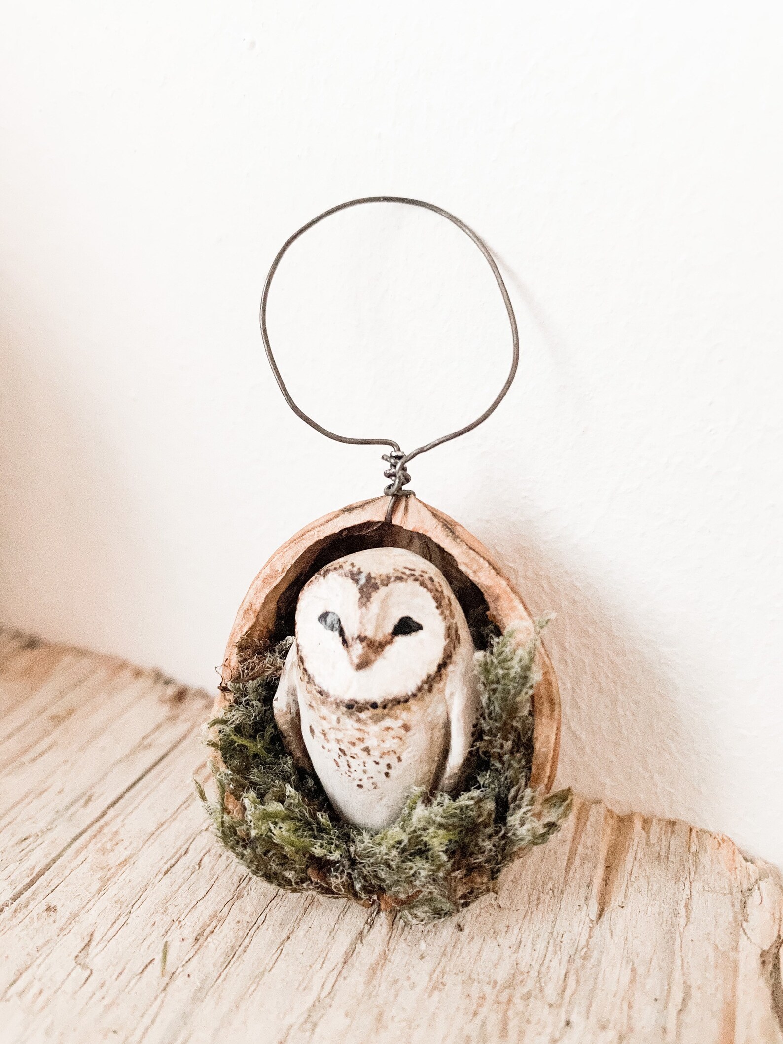 Owl hanging walnut shell Christmas decoration gift  Etsy