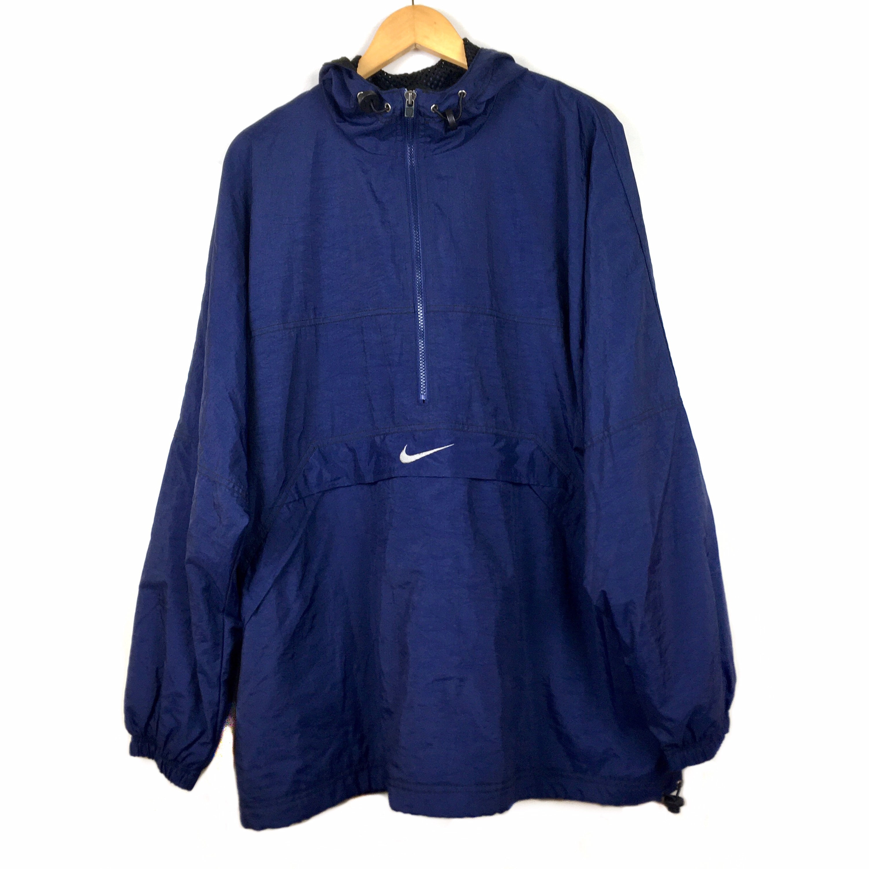 Vtg 90's Nike Swoosh Half Zip Anorak Cagoule Windbreaker | Etsy
