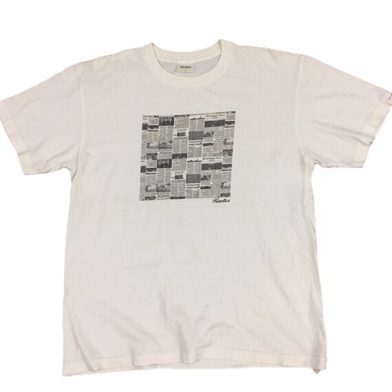 Japanese Brand Kinetics Newspaper Print T-Shirt