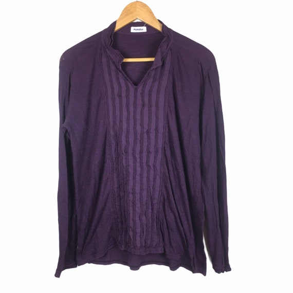 Plantation Issey Miyake Pleated Blouse Top Shirt