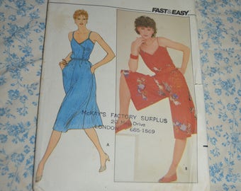 70s Butterick 4393 Misses Dress and Culotte Dress Sewing Pattern UNCUT Size 10 -