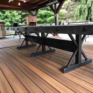 Industrial Steel Table Base: Farmhouse Metal Table Legs (3 Leg Option)