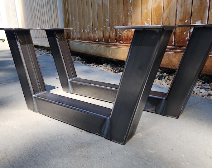 Metal Table Legs, Industrial Steel Base, Trapezoid Metal Legs