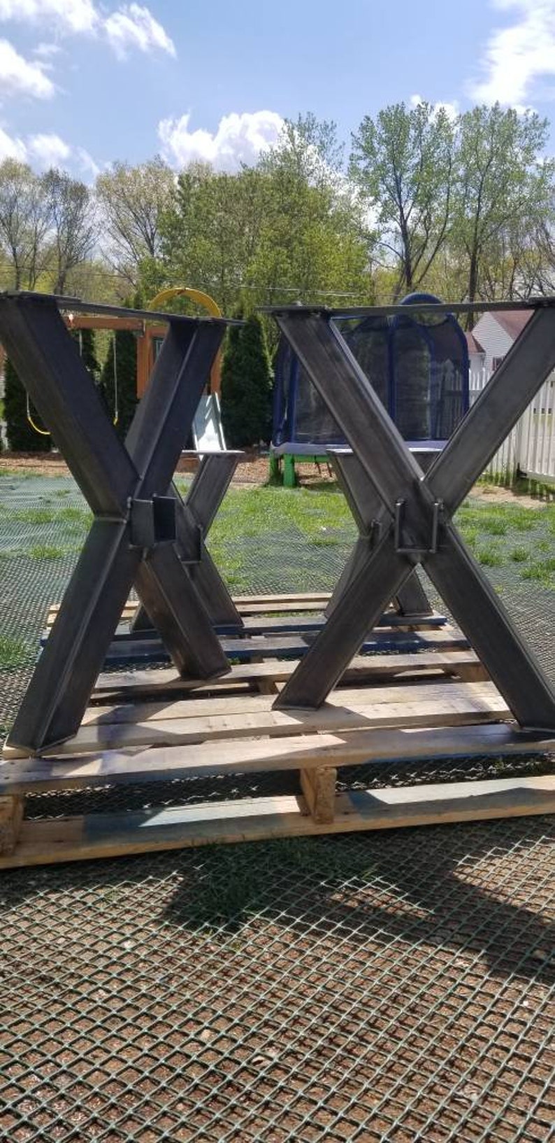 Xshaped Metal Table Legs Farmhouse Table Legs Steel Etsy