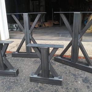 Metal Table Base,Dining & Bench Set, Industrial Steel Base