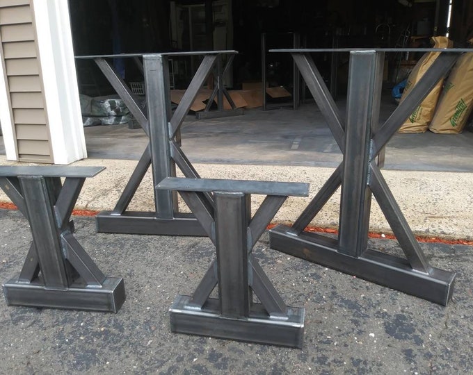 Metal Table Base,Dining & Bench Set, Industrial Steel Base