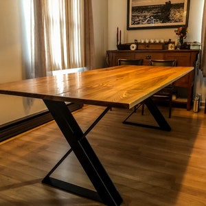 X-Shaped Table Base: Industrial Metal Dining Table Legs
