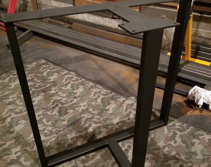 Heavy Duty Metal Base, T-Shaped Metal Legs, Custom Sizes - Black Table Base