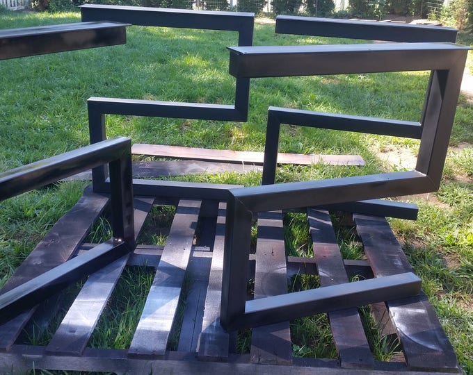 S shaped metal table bases