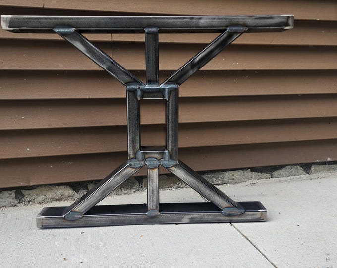 Handmade Farmhouse Table Legs: Heavy Duty Metal Base, Made in USA