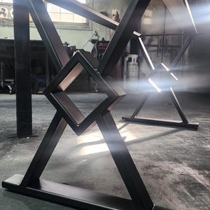 Heavy Duty Metal Table Legs: Steel Industrial Design, Made in USA