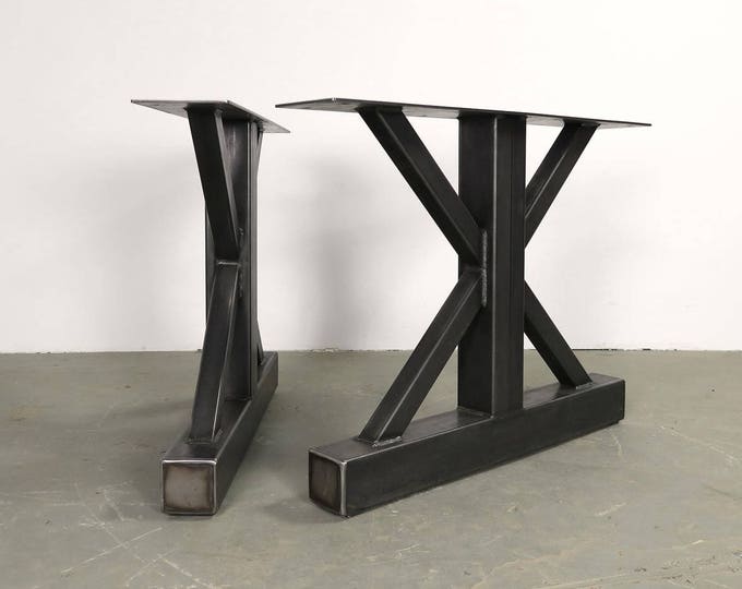 Modern Table Base, HandMade In U.S.A, Top Quality Materials, Heavy Duty Steel Base, Industrial Metal Legs