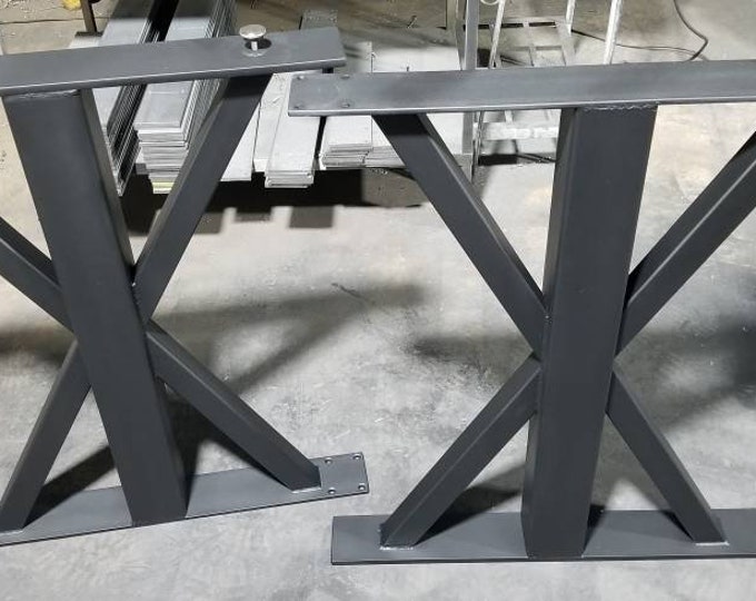 Metal Table Base, Industrial Table Legs, Farmhouse Steel Bases