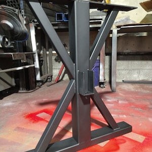 Industrial Steel Table Legs, Farmhouse Table Base, Metal