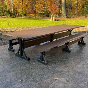 Industrial Triple Trestle Steel Table Legs (Set of 3) immagine 10