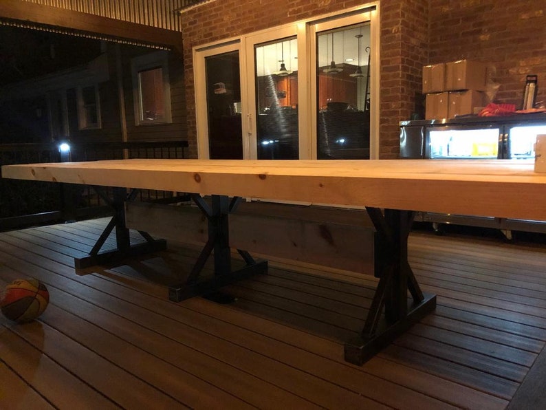 Industrial Triple Trestle Steel Table Legs (Set of 3) immagine 9