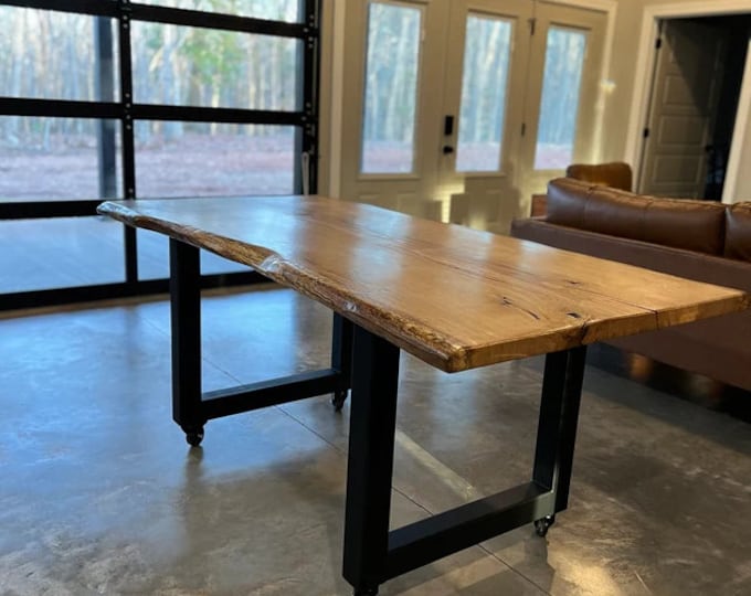 Metal Table Base with Wheels, Metal Table Legs casters, Heavy Duty Table Base, Handmade In USA