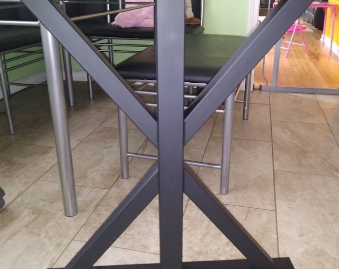 Trestle Metal Table Base, Farmhouse Unique Steel Base