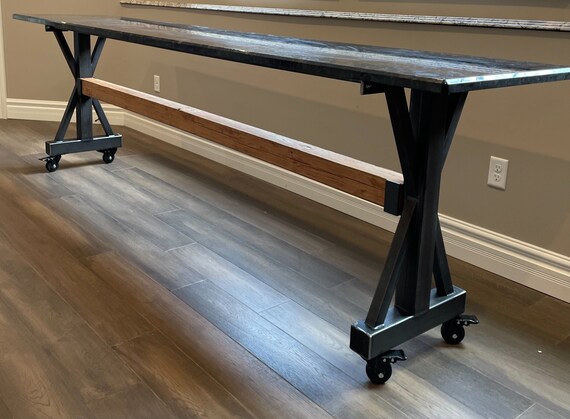 Metal table online legs with wheels