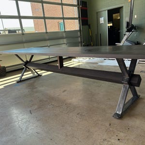 Farmhouse Metal Table Base, Diamond Shaped Steel Base - Handmade In U.S.A