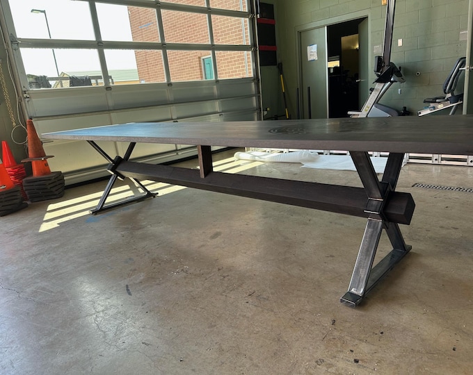 Farmhouse Metal Table Base, Diamond Shaped Steel Base - Handmade In U.S.A