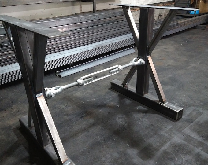 Metal Table Legs, Steel Metal Base, Iron Table Base, Custom Sizes Table Legs, Farmhouse Industrial Base