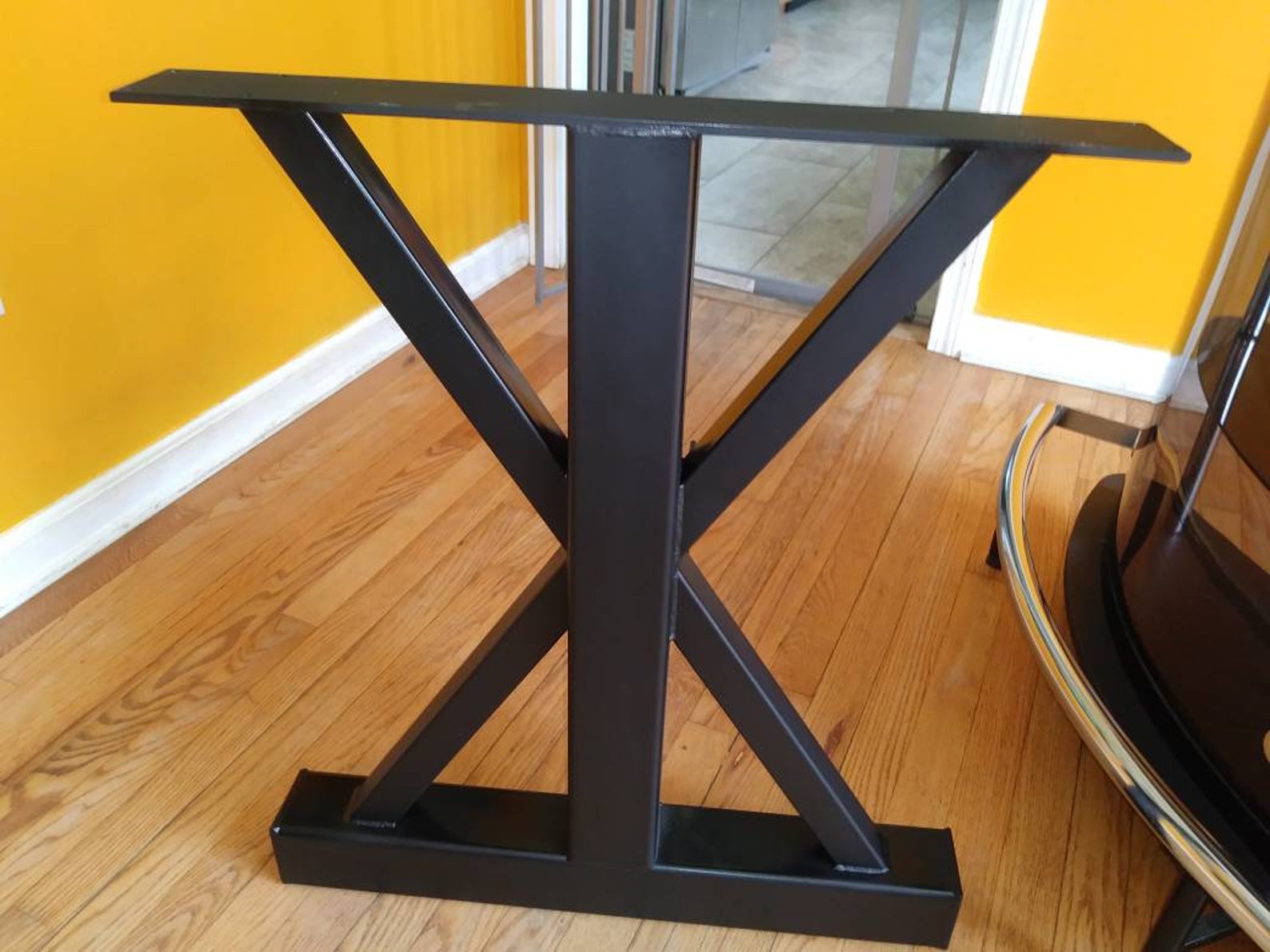 Trestle Table Base Black Metal Table Legs Farmhouse Etsy