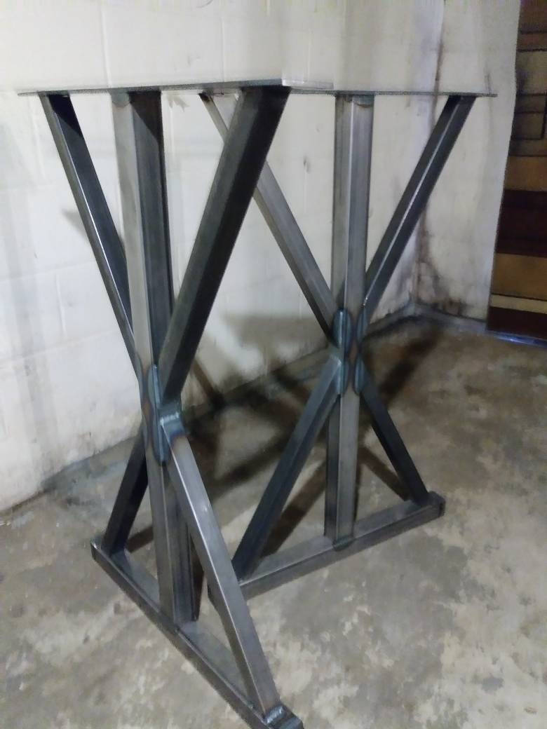 Bar High Metal Legs Trestle Table Base Handmade